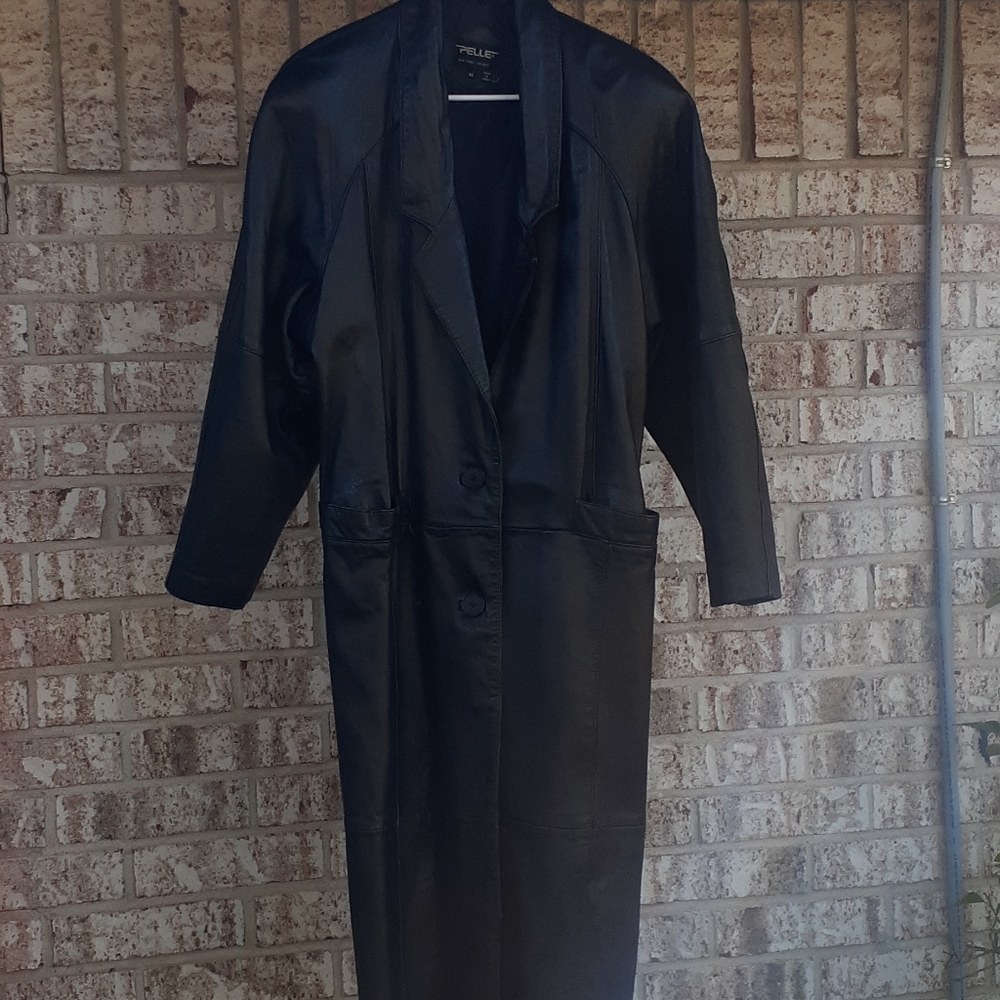 Woman's Pelle New York Milano Leather Trench Coat